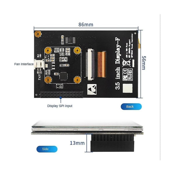 3,5 tommer skærm til 4b 3b+ Touch Screen Display 450x320 Lcd Spi Resistive With Touch Pen
