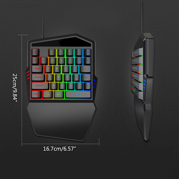 Gamingtangentbord Enhand Rgb Ljusstarka Bakgrundsbelysning SpelTangentbord För Spel