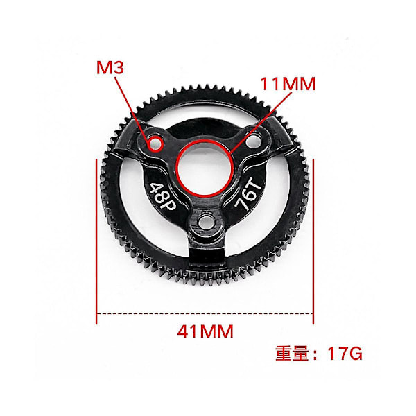 Hærdet stål 48p tandhjul med pinion gear til Slash 2wd Bandit Drag Slash dele, 76t