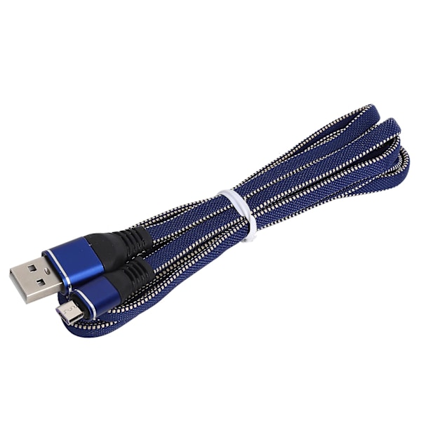 Nylonflätad Micro USB-snabbladdningskabel för Android-telefoner - Blå (förlängd)