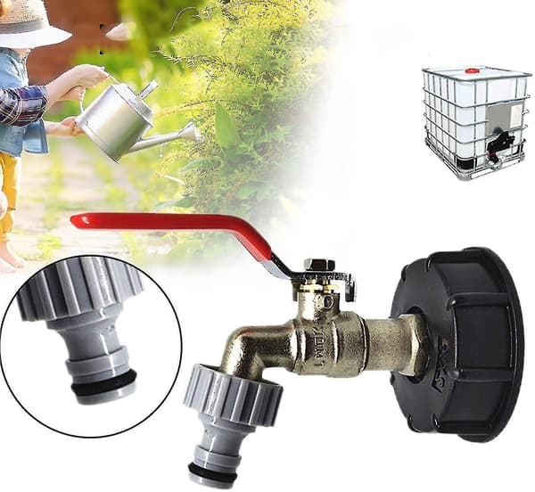 Tankhane 1000l S60x6 IBC Haneforbindelse 1/2\" Slangeforbindelse, Drænhane Adapter, Til Havehane, Tankadapter