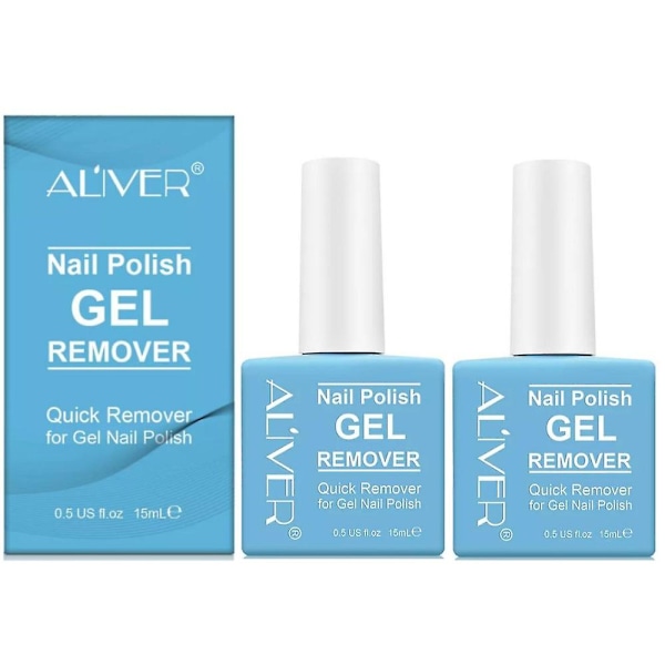 2 stk. Neglelakfjerner Soak Off Magic Lak Gel Akrylrenser 15ml