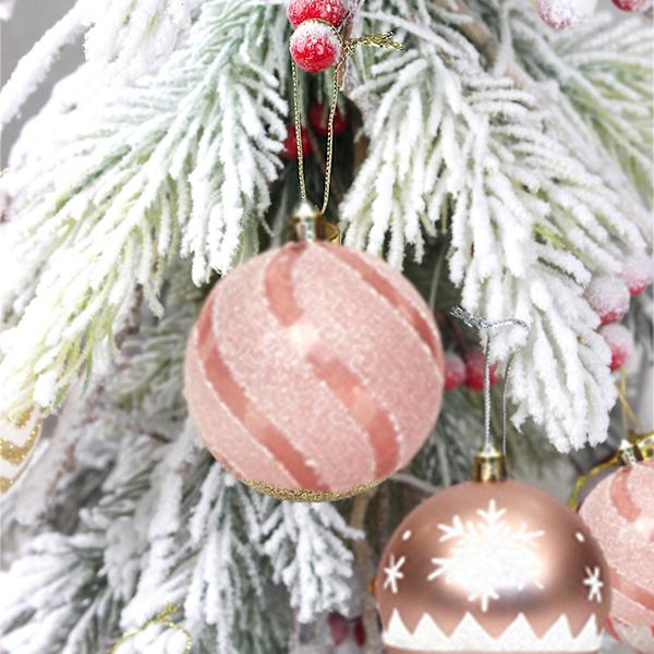 Julgranspynt 24 st 6 cm/2,36 tum, krossäkra plastjulgranspynt, julgranskulor för julgranar, bröllop och heminredning