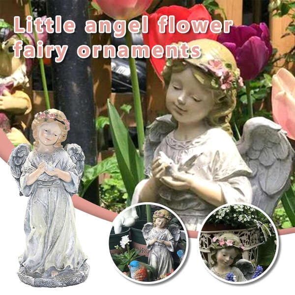 Luova puutarhakoristelu Pieni enkelityttö Lemmikkien luovat koristeet