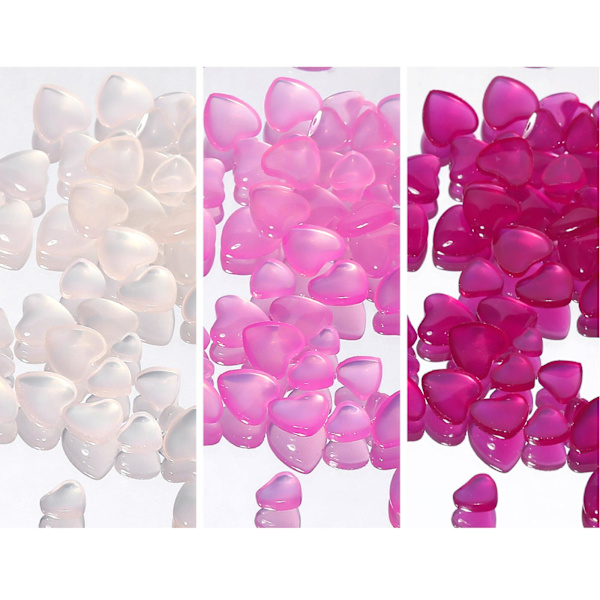 3d søde negle charms, 100 stk harpiks hjerteform krystal rhinestones af neglekunst dekorationer, negleklistermærke neglekunst tilbehør Rose