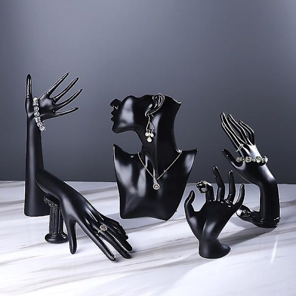 Porträtt Halsband Rack Förvaring Armband Rack Ring Rack Örhänge Display Rack (lotus Hand Black)