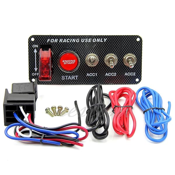 Racing Car 12v Tändningsbrytare Panel Motor Start Tryckknapp Led Växla