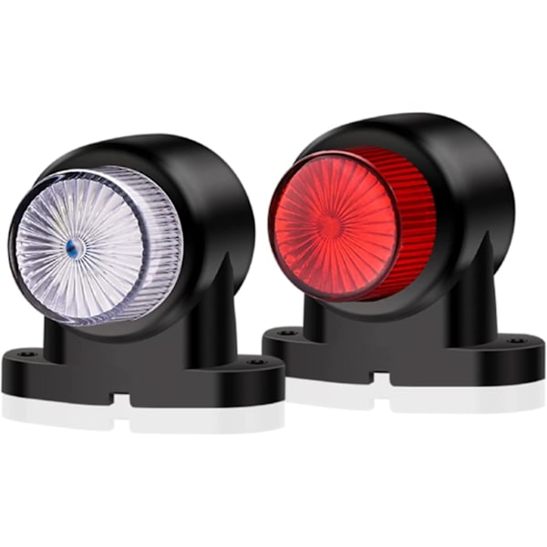 2 stk 8 LED røde og hvite tilhenger sidemarkeringslys 12v 24v