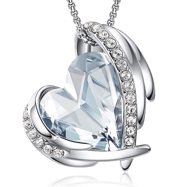 Hvit diamant sølv kjede dame hjerte halskjede for kvinner smykker med elegant gaveeske gave til henne kone kjæreste mamma Valentinsdag/fest/an