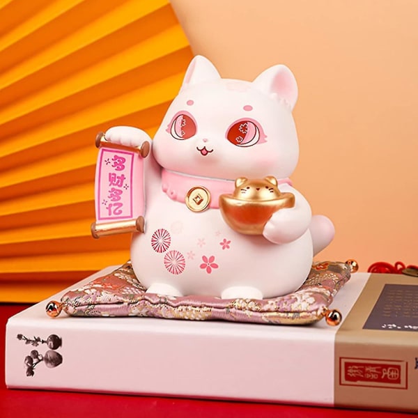 Dekorasjoner til stuer Maneki Neko Kattedekor: Lucky Fortune Cat Figurines Japansk Fengshui Cat Statue Resin Kitte