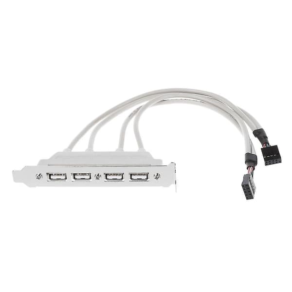 Dual Motherboard 9pin Header Til 4port Usb 2.0 Hun Adapterkabel Pci Bracket