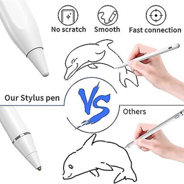 Magnetic Touch Stylus Pen, plastspets, kompatibel med alla pekskärmsplattor och mobiltelefoner,