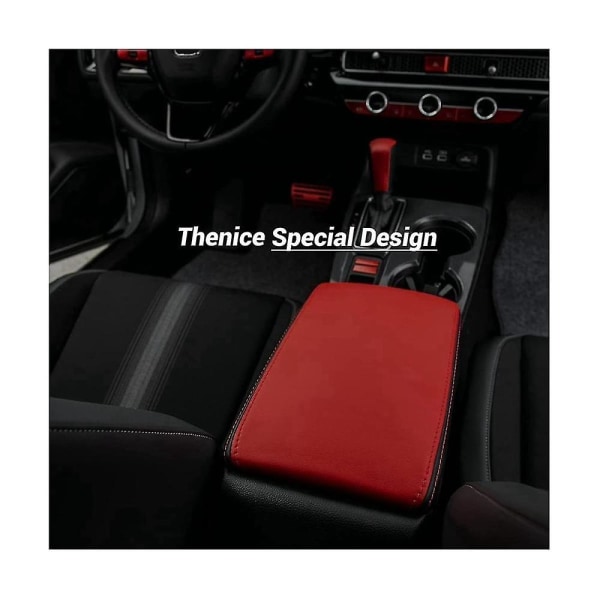 Svart Mikrofiber Läder Inredning Center Control Armrest Box Cover Trim För 11:e Gen Sedan 2022
