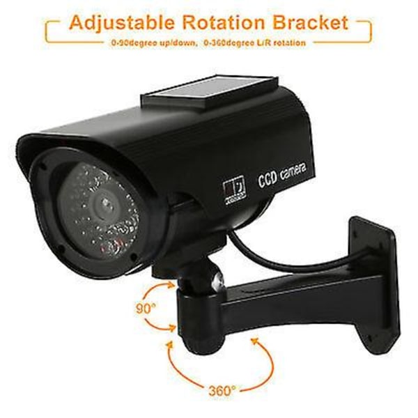 4 X CCTV Dummy Fake Camera Security Surveillance Solar Power LED Warning Indoor