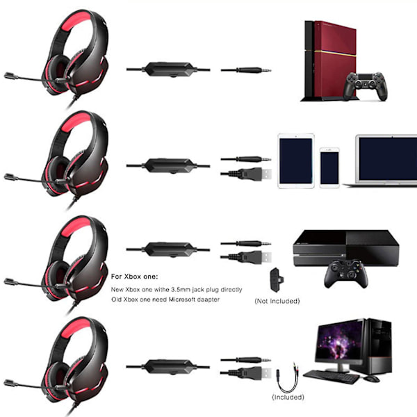 Hifi-headset med lysende headset 360 graders optagelse 3d stereo surround sound