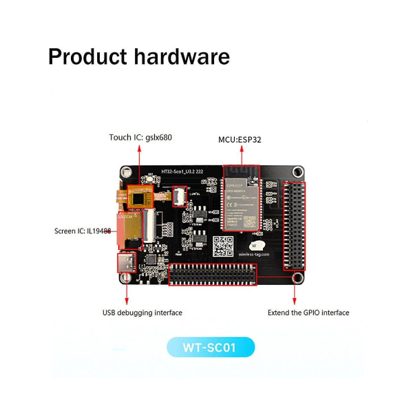 Esp32 Udviklingskort Wt32-sc01 3,5 Tommer 320x480 Visuel Touch Farveskærm Med Mcu Interface Lcd