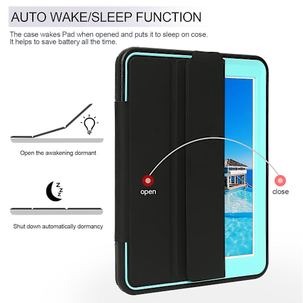 Ljusblå Smart Cover + Stötsäkert Fodral för Apple iPad Pro 9.7