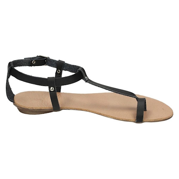 Spot On Platta Toeloop Sandal med Ankelrem black uk 3