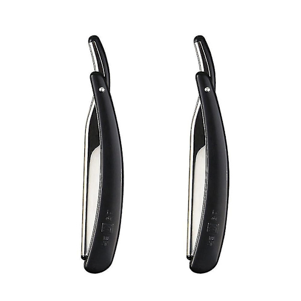 Rustfritt stål rett kant hårklipp razor sammenleggbar rett razor enkelt kant utskiftbart blad passer alle dobbelt kant razor blader