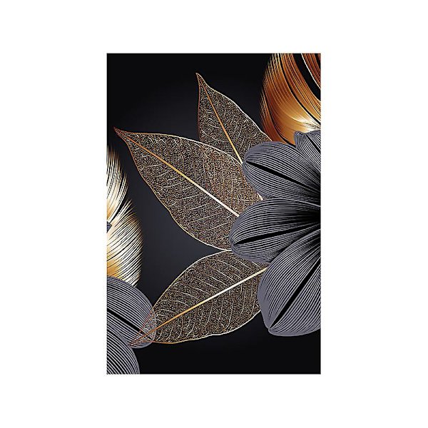 Tavlor Väggdekor Vardagsrum Sovrum Modern Väggkonst Present Bilder Guld Gröna Blommor Växter Ramlös 40*60cm