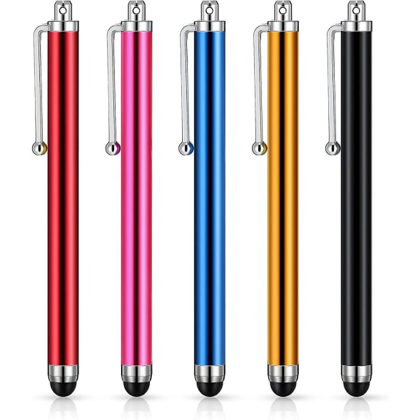 5 delar universal kapacitiv pekskärmspenna, Stylus-pennor för pekskärm Kompatibel med smarta enheter, smarttelefon, surfplatta, flera färger