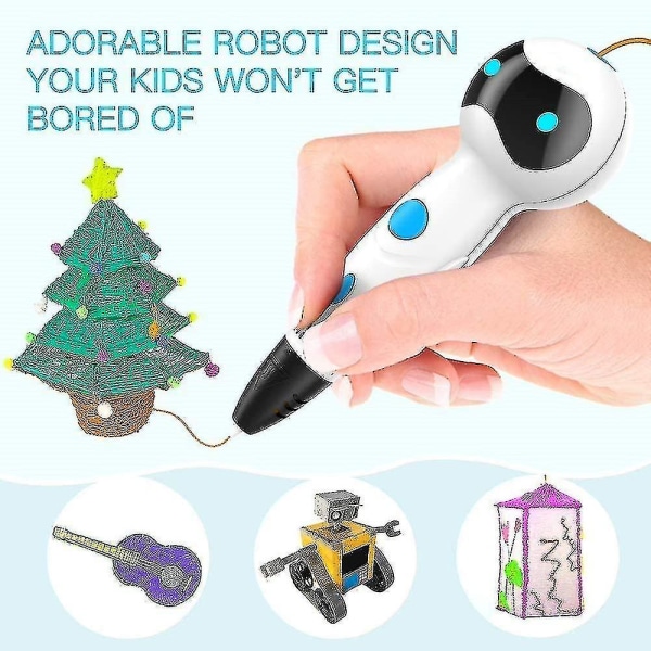 3d Pen First Robot 3d Tegning Printer Pen Pla Filament Refills Automatisk fodring