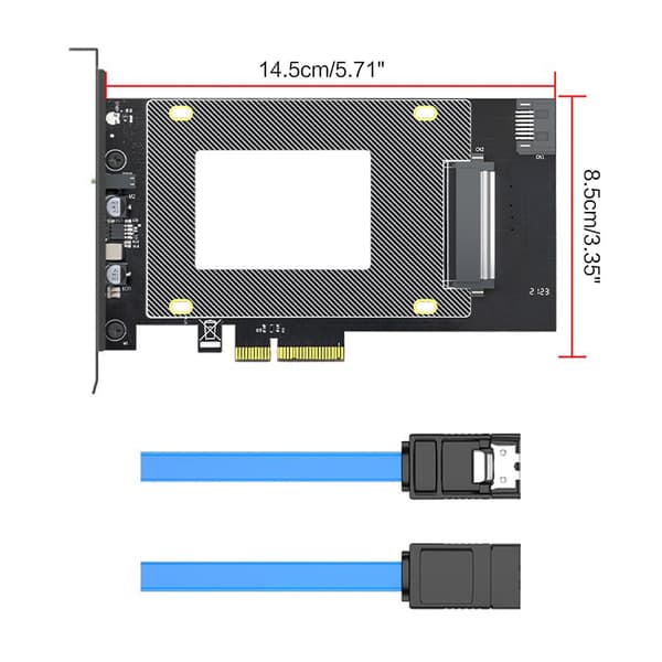 Oppdatert U.2 til Pcie Adapter Riser Pci For Express X4 til U.2 U2 Sata Ssd Konverter