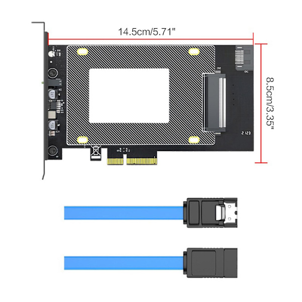 Uppdaterad U.2 till Pcie Adapter Riser Pci För Express X4 Till U.2 U2 Sata Ssd Konvertera