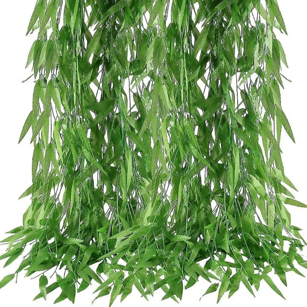 50 stk. 1,8m kunstig pil vedbend kunstig plante vinstokke vinranker blade falske pileplanter hængende dekoration til bryllup balkoner Have udendørs