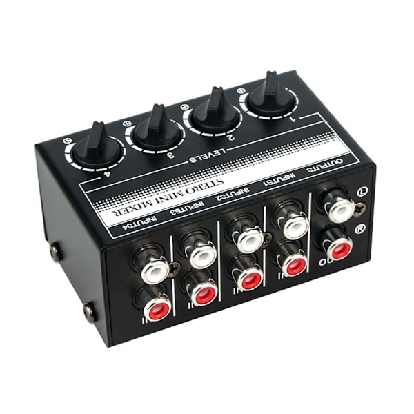 -12db Max Gain Mini Passiv Stereo Mixer Med 4 Grupper Af Stereo Rca Input