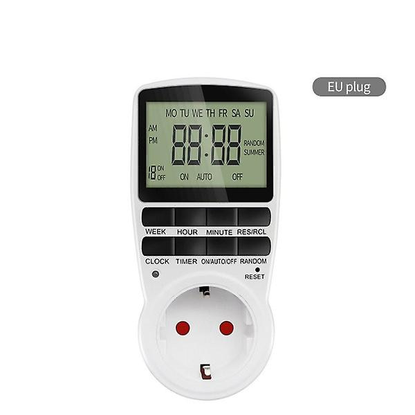 Digital Timer Switch Elektronisk 12/24 Timers Programmerbar Tidsindstillet Stikkontakt