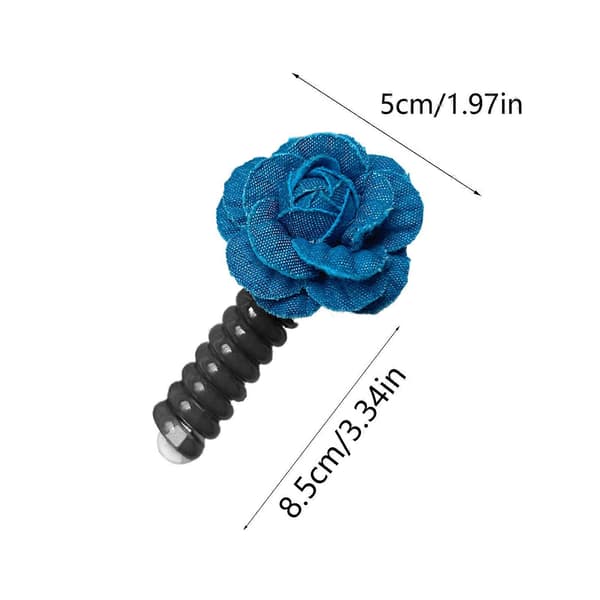 Moderigtigt blomstertema hårelastik elastisk kvinders hårscrunchie denim kamelia telefonledning hårbånd til daglig brug sort Black