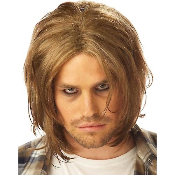 Grunge Rocker 90-talsband Kurt Blonde Män Kostym Peruk