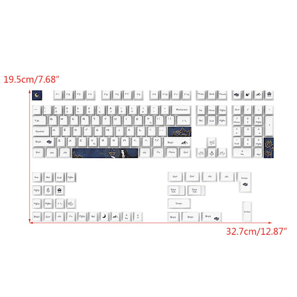 130 näppäimen PBT-näppäinhatut Cherry-kytkimelle 61/64/68/87/96/104/108 asettelulle