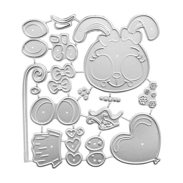 Sødt påskehare metal skæredør stencils til DIY scrapbooking dekorative
