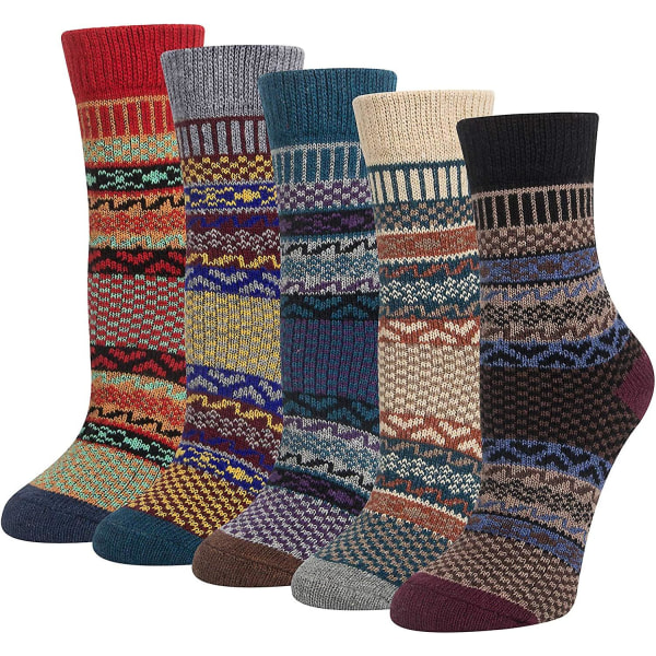 Par sokker, uldsokker, termisk varme strikke damesokker til vinter