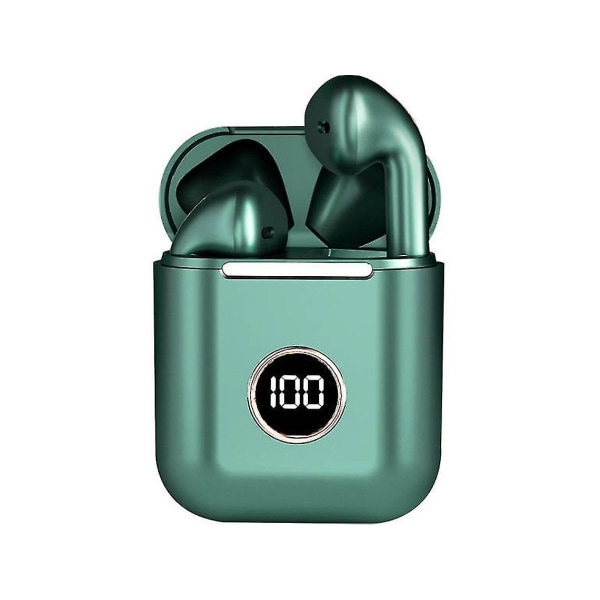 Sann trådlösa Bluetooth-hörlurar J18-1 (i örat - grön)
