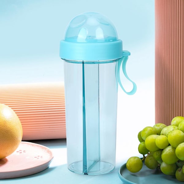 Kannettava ulkoilun matkustusurheilun vesipullo 600 ml - kaksoiskäyttö, kaksi pilliä