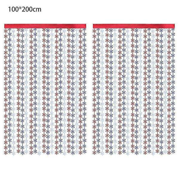 Snøfnugg folie frynser gardiner - 2 stk 1x2m Sparkle Metallic gardiner