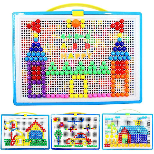 Barnleksak 1000 delar Dubbla Pegbrädor Pussel Svamp För 2 Barn Lek Pedagogisk Konstruktion Kreativ DIY Mosaik Leksaker Födelsedag För Pojkar Flickor 3+ År