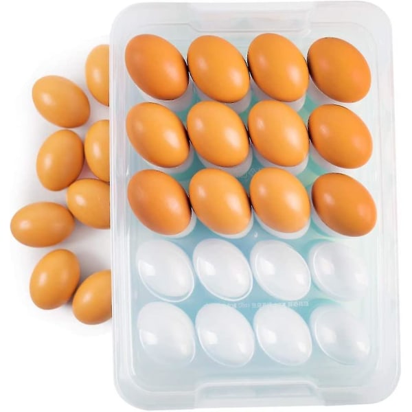Eggholder, 3-lags Deviled Egg Skuff med lokk Eggeholdereske Dispenserbeholder med håndtak for 60 egg