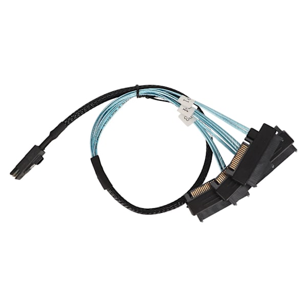 7-pinninen 12 Gbps:n Mini SAS - 4 SATA -kaapeli, 0,5 metriä / 1,6 jalkaa, tinattu kupari, kullattu kosketin, pöytätietokoneen koteloon