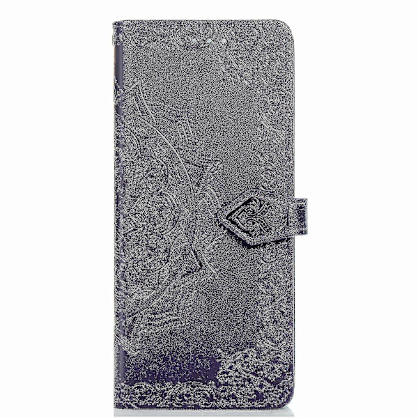 Samsung Galaxy Z Fold2 Fodral Läder Plånboksfodral Präglad Mandala Magnetiskt Flip-skydd Stöttåligt - Violett