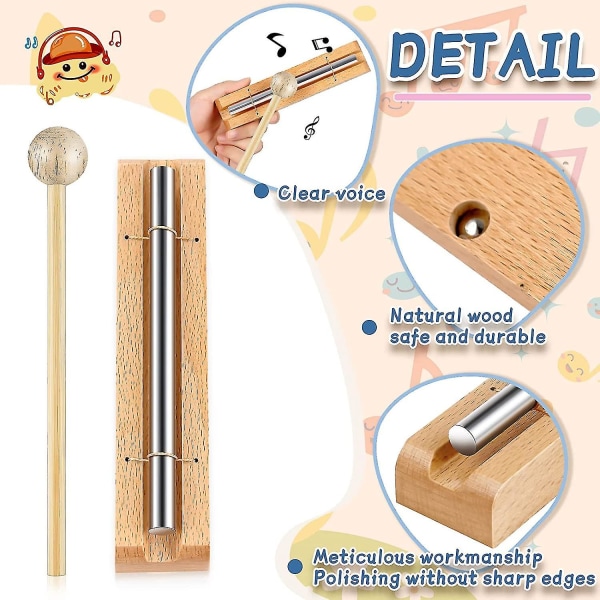 8 Set Meditation Chimes Mindfulness Handklocka Påminnelse Klocka Kompatibel Klassrum Handklockor Lärare Klocka Slagverk Instrument Med Hammare Kompatibel