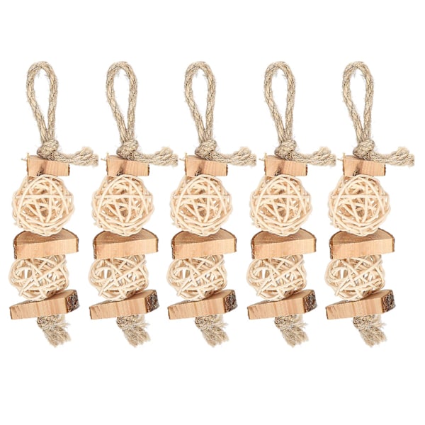 Applewood Bitten Rattan Ball Pet Toy for Parrots and Hamsters - Grinding Rope and String Plaything