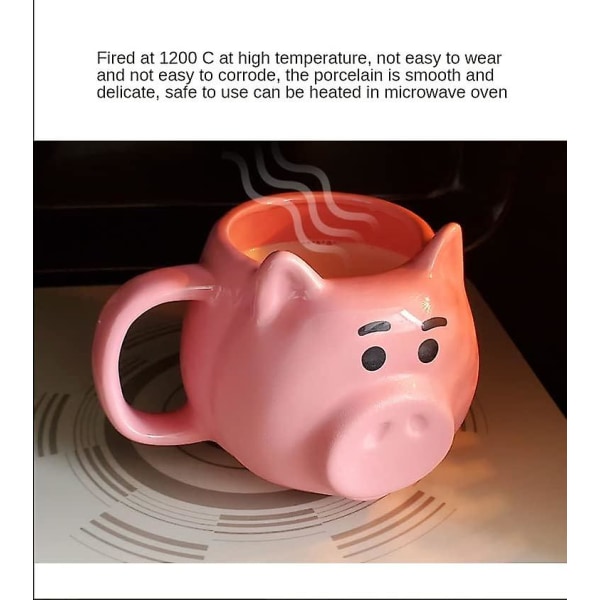 Sød keramisk kop med gris, sød keramisk kaffekop, grisekopper, dyreformede kaffekopper i benporcelæn, kaffekopper til te og mælk