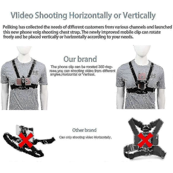 Universell mobiltelefonklemme for actionkamera Pov Gopro Samsung Iphone telefonholdere stativer Happy H