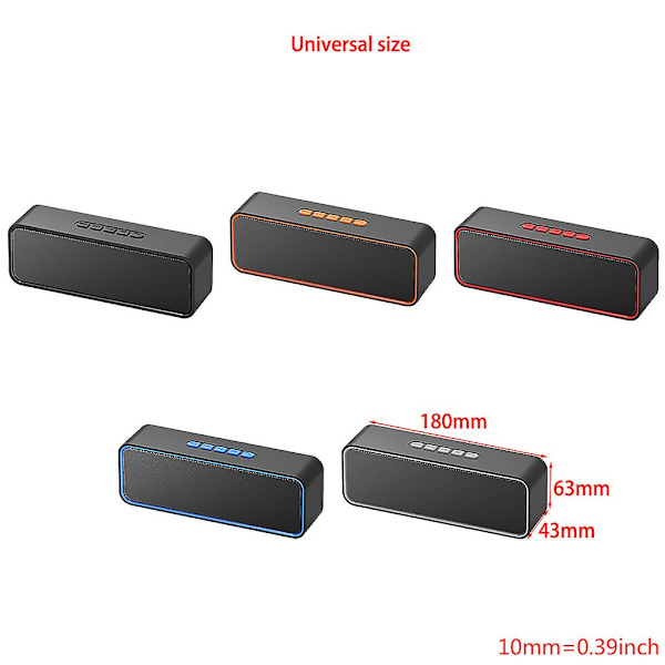 Trådløs højttaler Soundbar Stereo Subwoofer Tf-kort Fm Udendørs bilhøjttaler