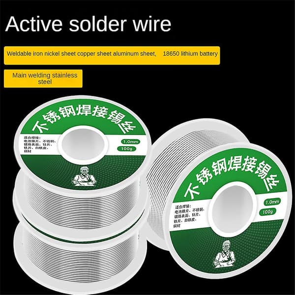 2x 50g Loddetråd af aluminium og rustfrit stål - Blyfri