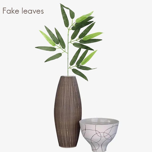 50 st konstgjorda gröna bambu blad falska gröna växter grönska blad för hem hotell kontor fest